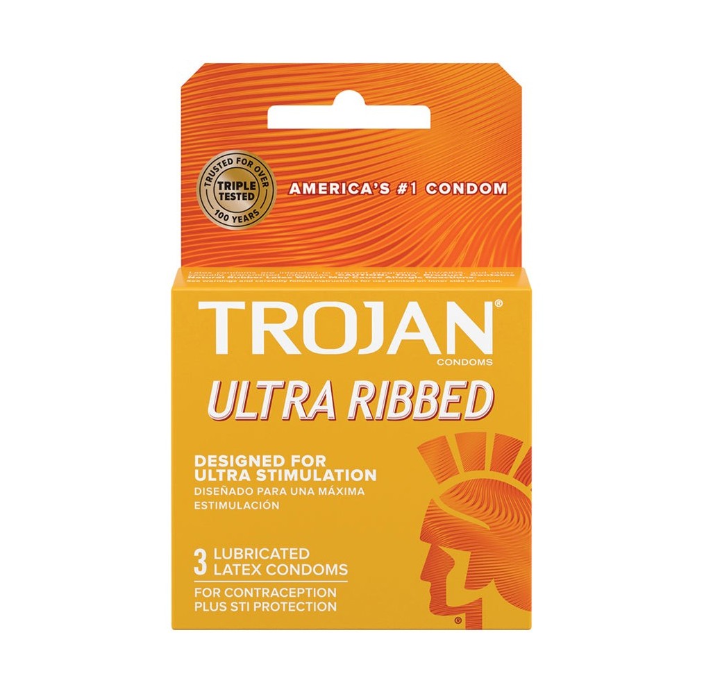 Trojan Ultra Ribbed Condoms (3 Pack)